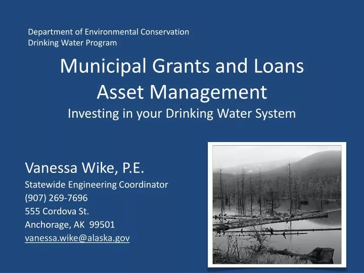 municipal grants and loans asset management investing in your drinking water system