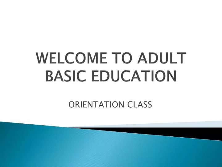 welcome to adult basic education