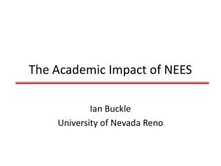 The Academic Impact of NEES