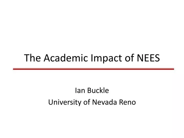 the academic impact of nees