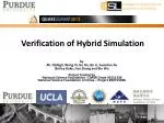 Verification of Hybrid Simulation - slide 1
