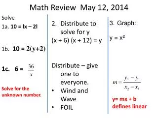 Math Review May 12, 2014