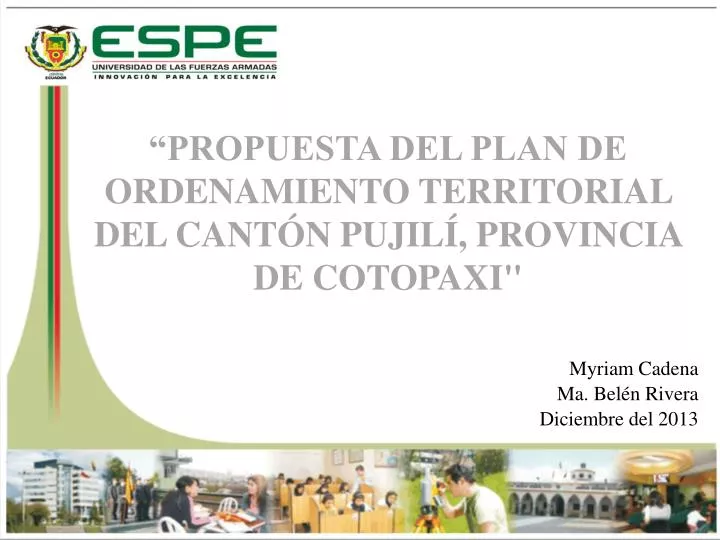 propuesta del plan de ordenamiento territorial del cant n p ujil provincia de cotopaxi