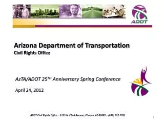 Arizona Department of Transportation Civil Rights Office