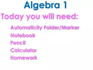 Algebra 1