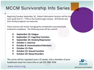 MCCM Survivorship Info Series