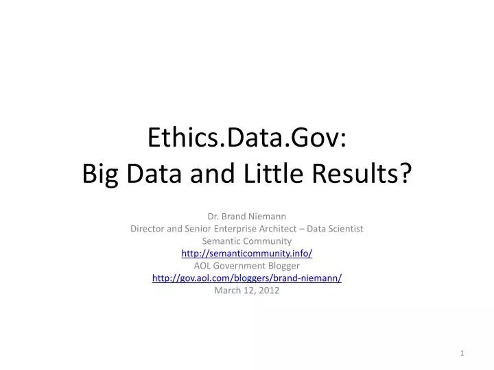 ethics data gov big data and little results