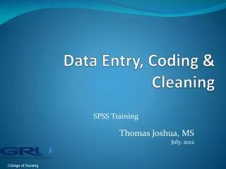Data Entry, Coding &amp; Cleaning