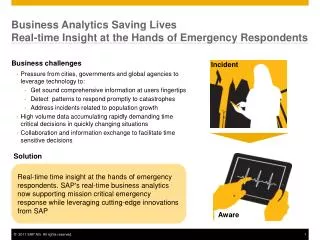 Business Analytics Saving Lives Real-time Insight at the Hands of Emergency Respondents