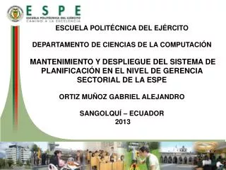 ESCUELA POLITÉCNICA DEL EJÉRCITO DEPARTAMENTO DE CIENCIAS DE LA COMPUTACIÓN