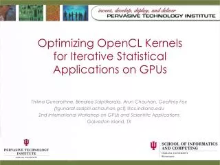 Optimizing OpenCL Kernels for Iterative Statistical Applications on GPUs