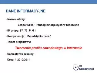 dane informacyjne