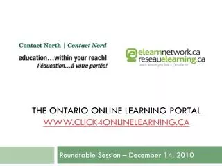 THE Ontario online learning portal click4onlinelearning