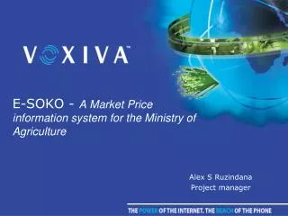 E-SOKO - A Market Price information system for the Ministry of Agriculture