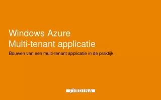 Windows Azure Multi-tenant applicatie