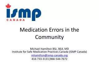 Medication Errors in the Community