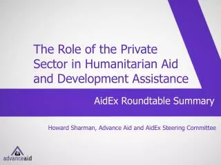 AidEx Roundtable Summary