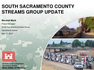 SOUTH SACRAMENTO COUNTY STREAMS GROUP UPDATE