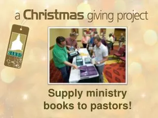 Supply ministry books to pastors!