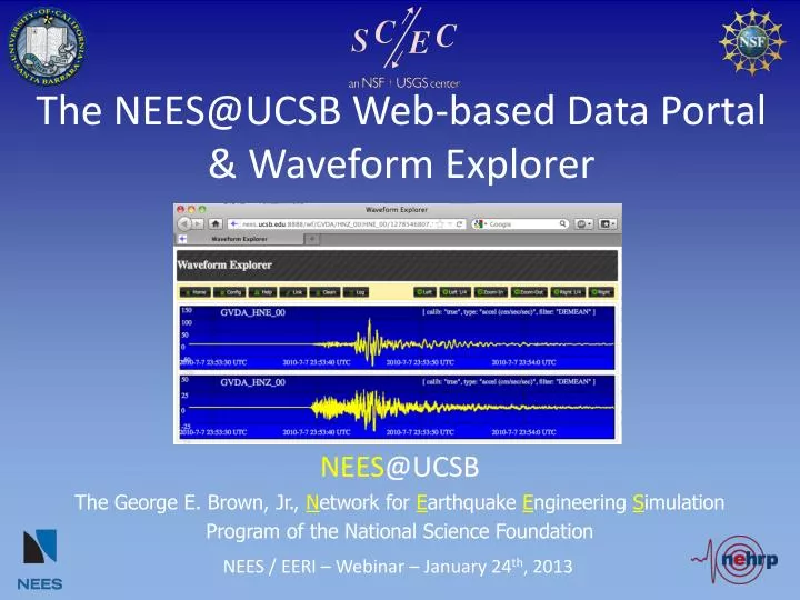 the nees@ucsb web based data portal waveform explorer