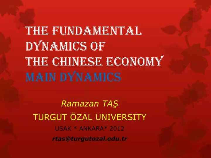 the fundamental dynamics of the chinese economy main dynamics