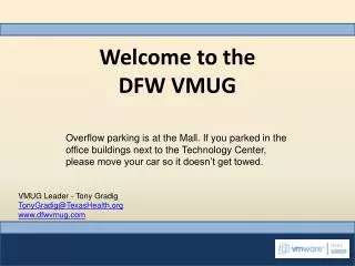 Welcome to the DFW VMUG