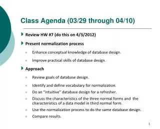 Class Agenda (03/29 through 04/10)