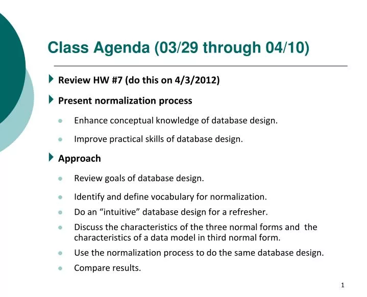 class agenda 03 29 through 04 10
