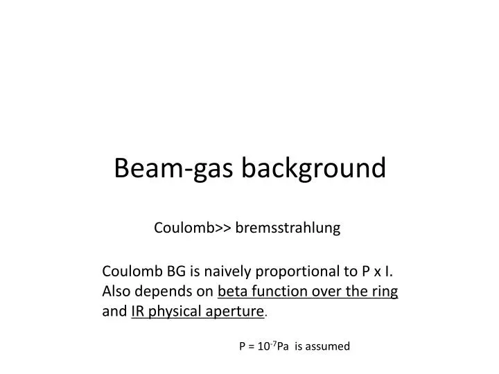 beam gas background