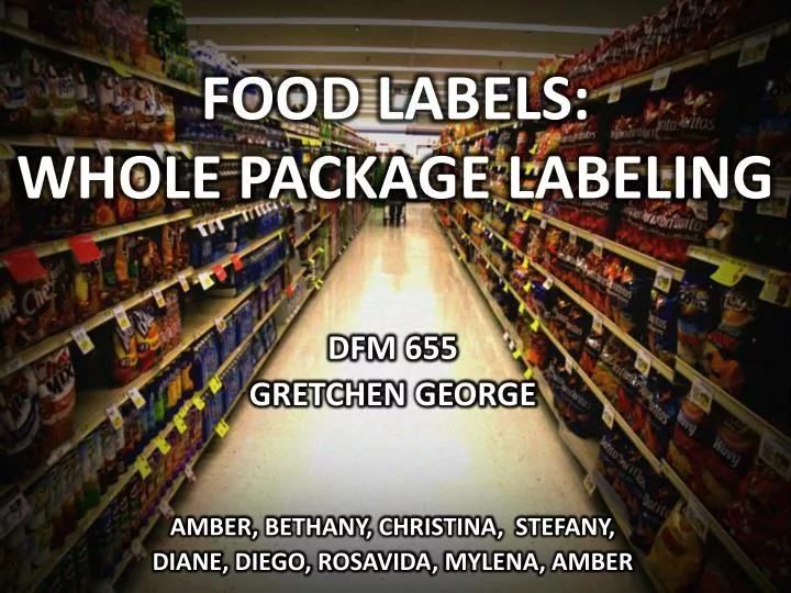 food labels whole package labeling