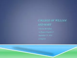College Of William and Mary