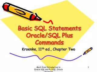 Basic SQL Statements Oracle/SQL Plus Commands