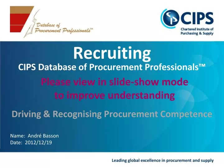 recruiting cips database of procurement professionals
