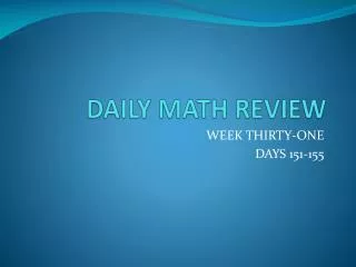 DAILY MATH REVIEW