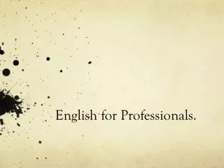English for Professionals.