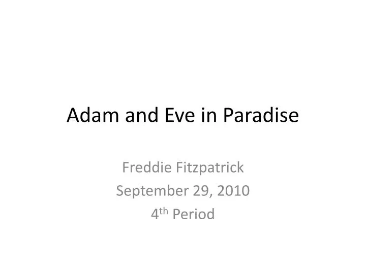 adam and eve in paradise