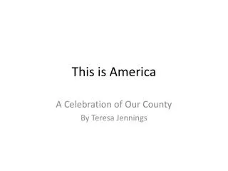 this is america