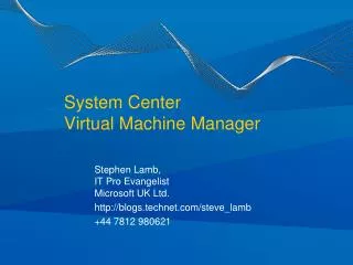 System Center Virtual Machine Manager