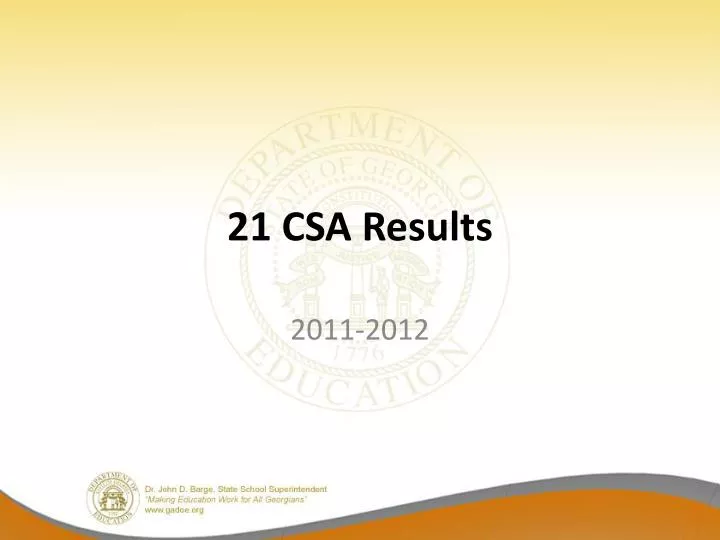 21 csa results