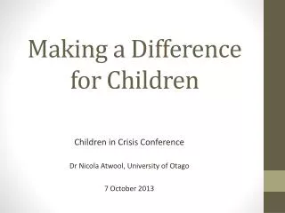 Making a Difference for Children