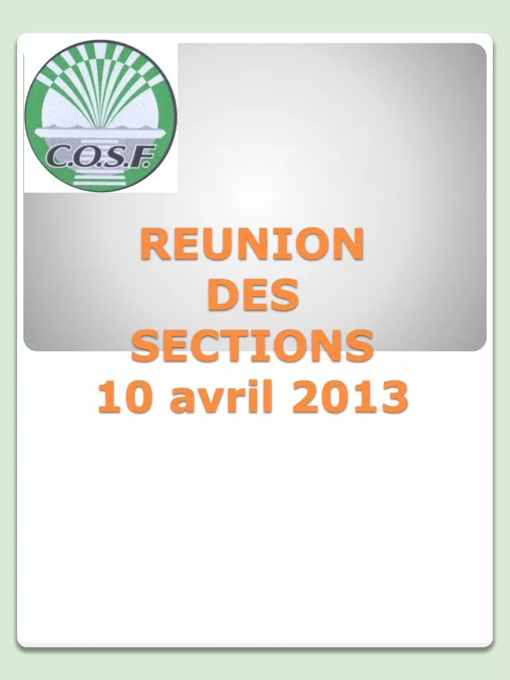 reunion des sections 10 avril 2013