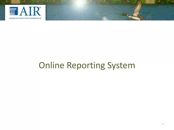 online reporting system