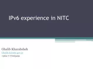 IPv6 experience in NITC