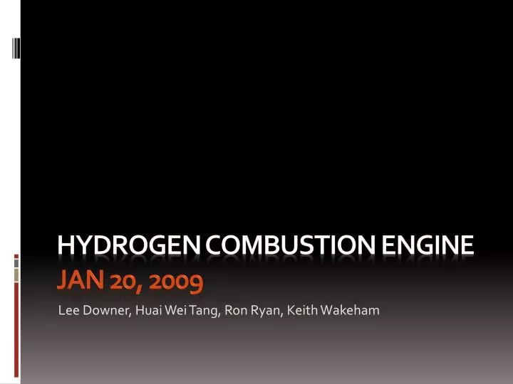 hydrogen combustion engine jan 20 2009
