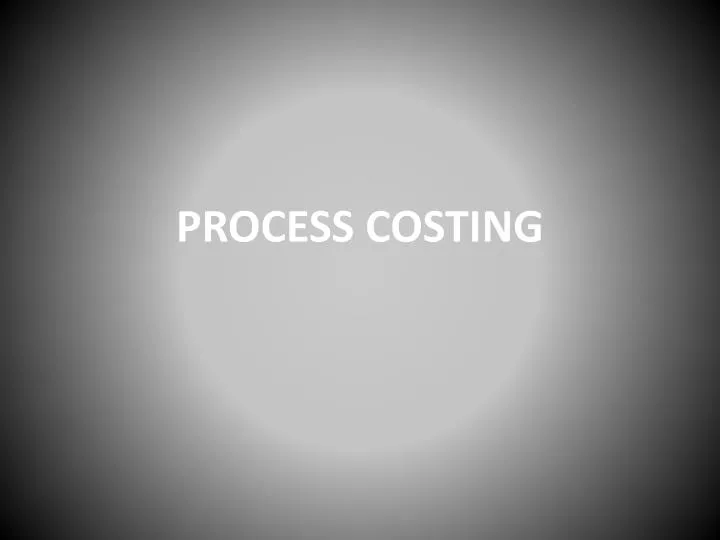 process costing