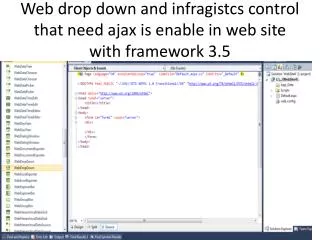 web drop down and infragistcs control that need ajax is enable in web site with framework 3 5