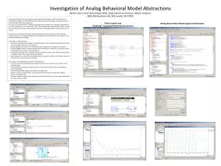 Investigation of Analog Behavioral Model Abstractions