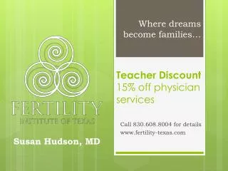 Teacher Discount 15% off physician services