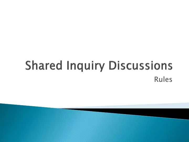 shared inquiry discussions