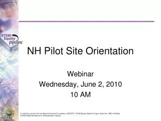 NH Pilot Site Orientation